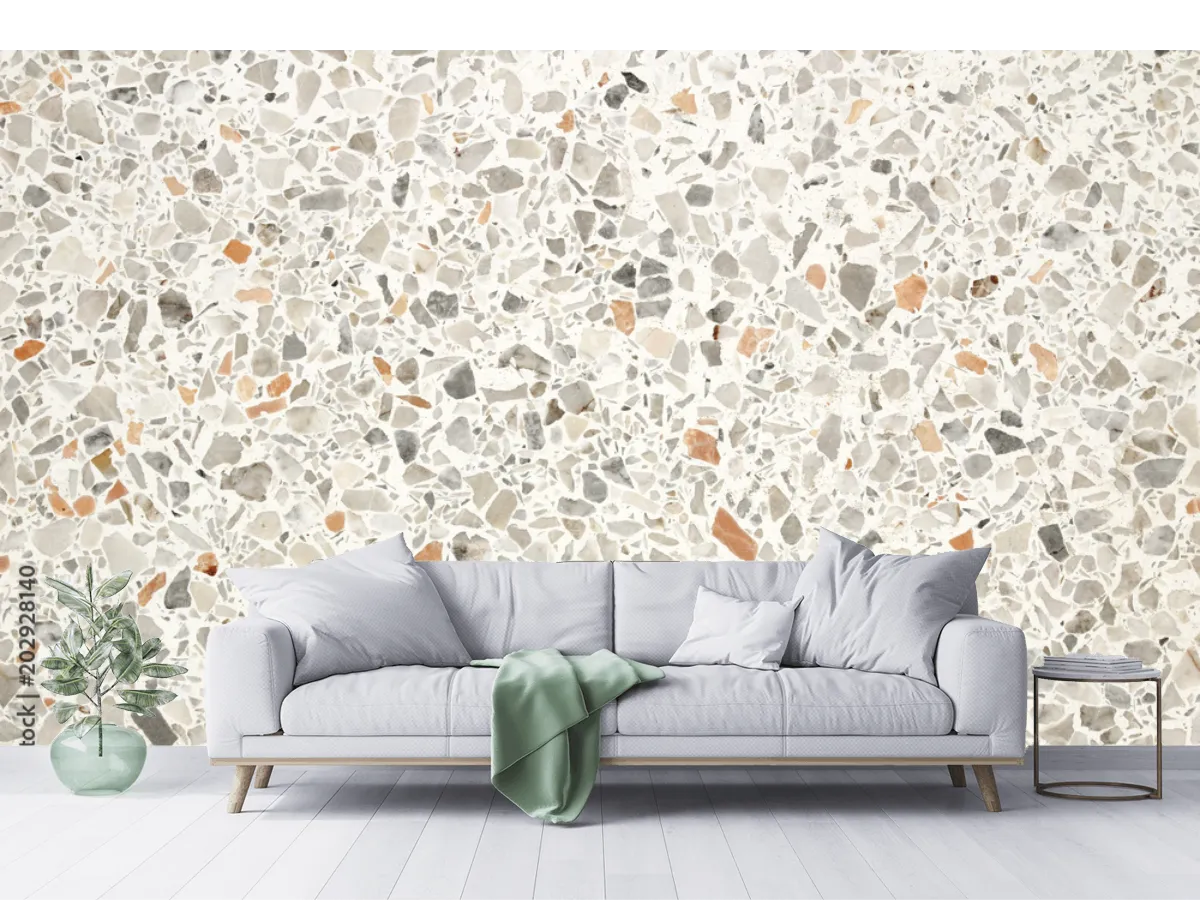 Mural Terrazo Moderno para Decoración de Interiores – Vinil, Tapiz, Contract y Superficies Rugosas