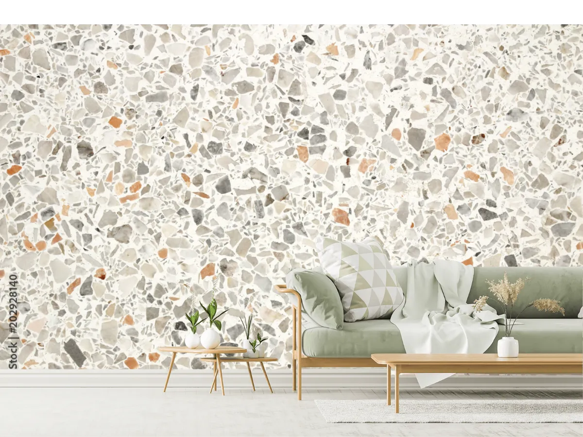 Mural Terrazo Moderno para Decoración de Interiores – Vinil, Tapiz, Contract y Superficies Rugosas