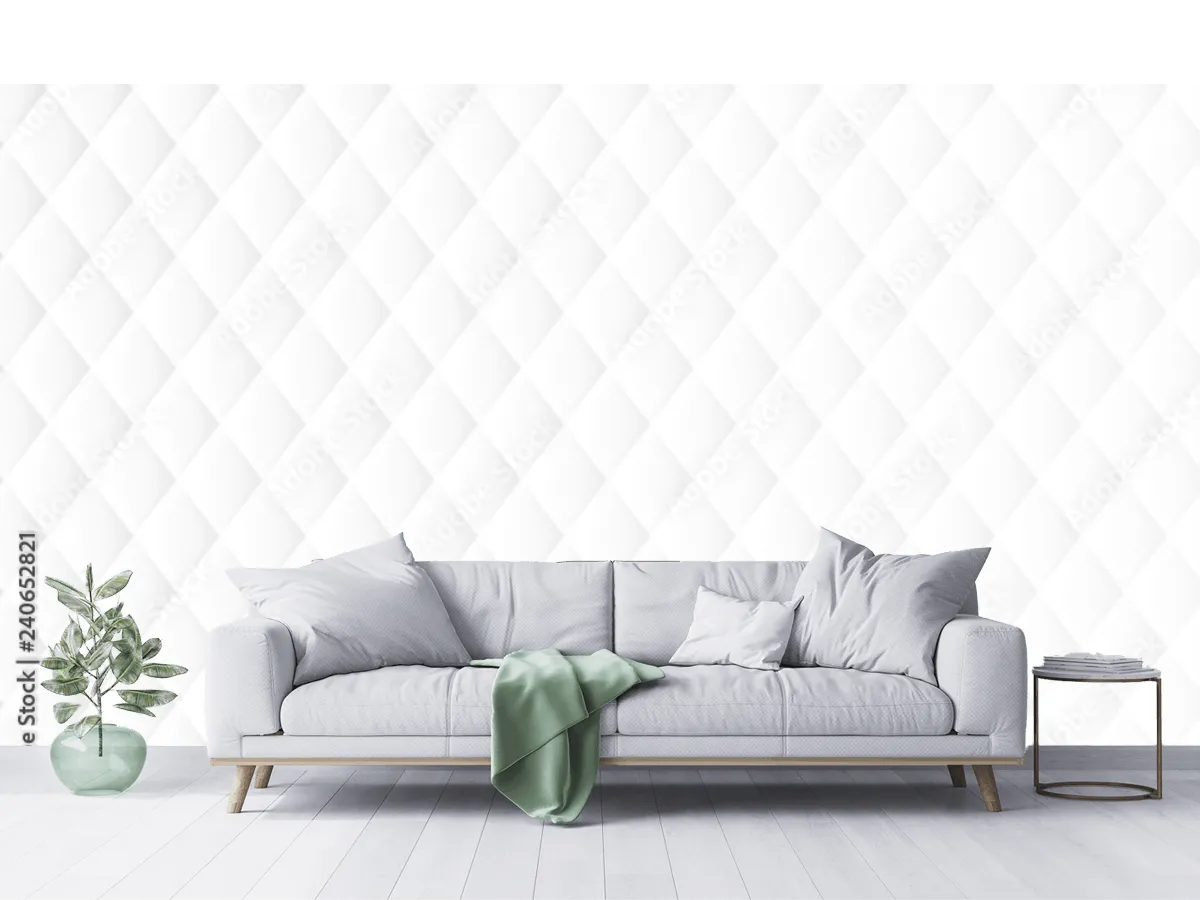 Mural Diamante Blanco Minimalista para Sala o Recámara - Fotomural Decorativo