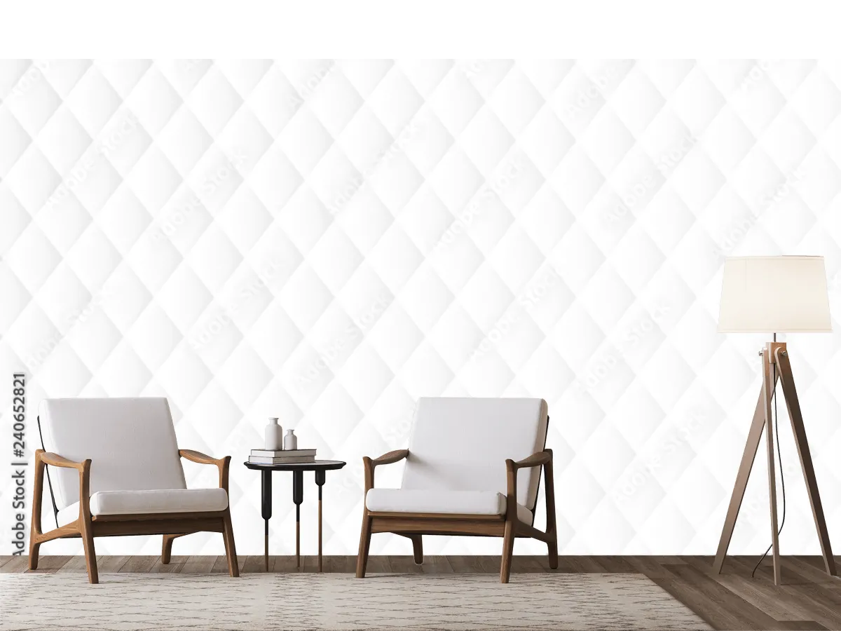 Mural Diamante Blanco Minimalista para Sala o Recámara - Fotomural Decorativo