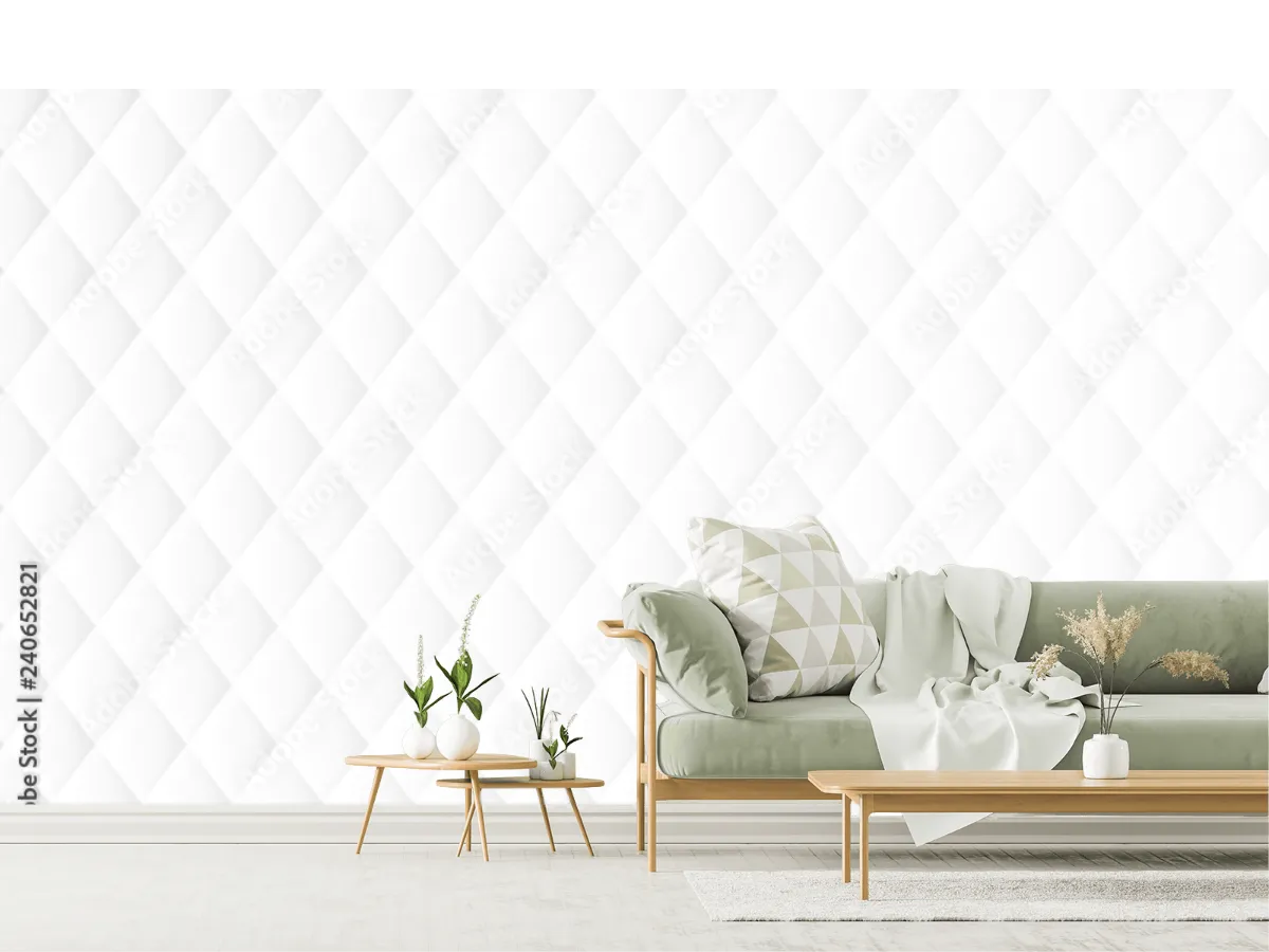 Mural Diamante Blanco Minimalista para Sala o Recámara - Fotomural Decorativo