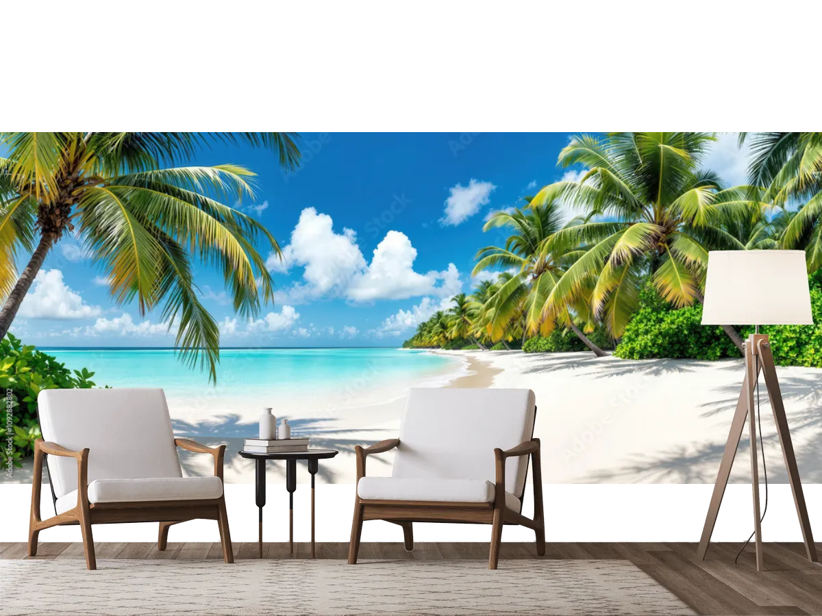 Mural Paraíso Tropical Playa – Fotomural Papel Tapiz Decorativo Sala