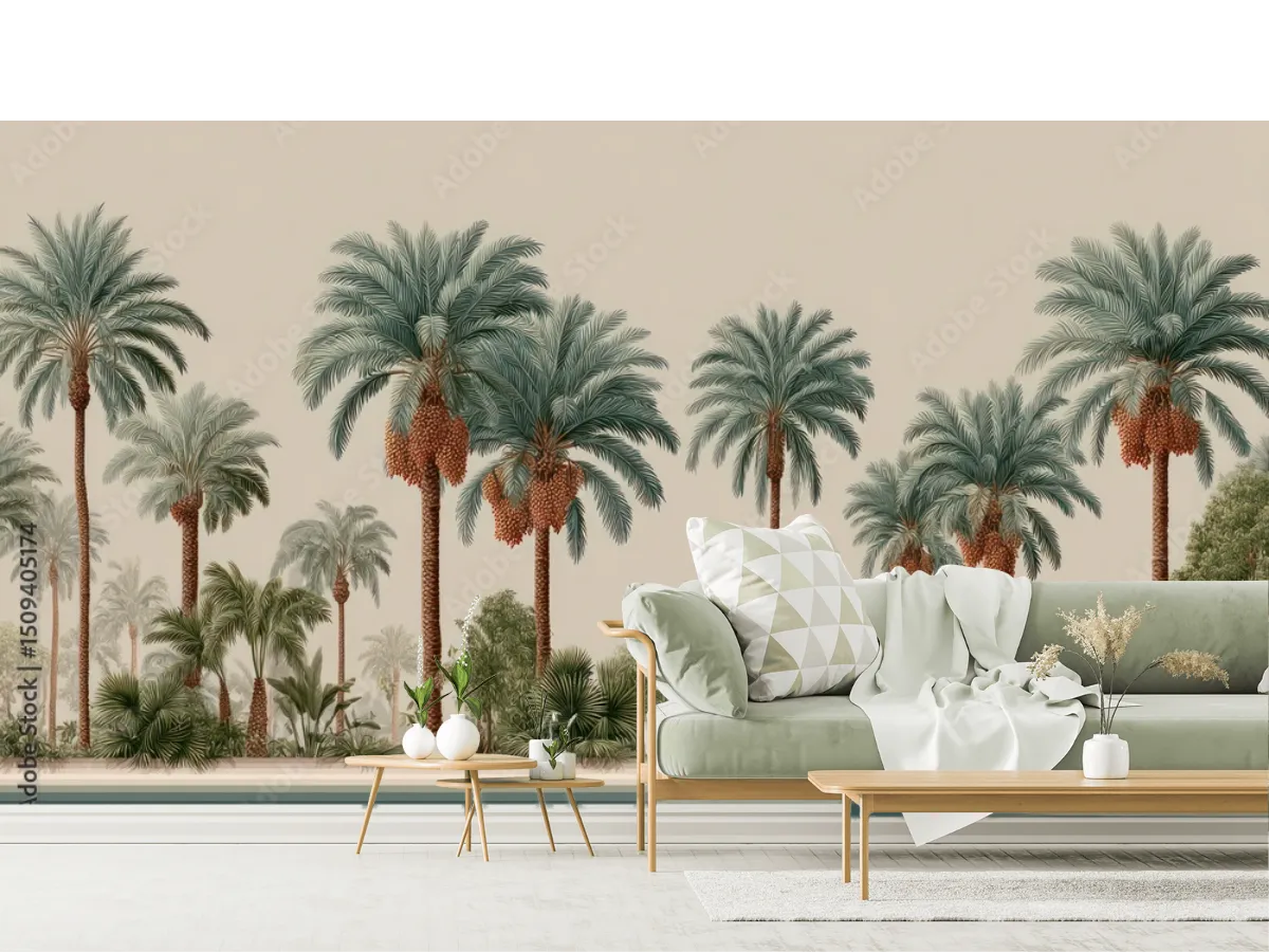 Mural Palmetto Oasis | Fotomural Decorativo en Vinil o Papel Tapiz