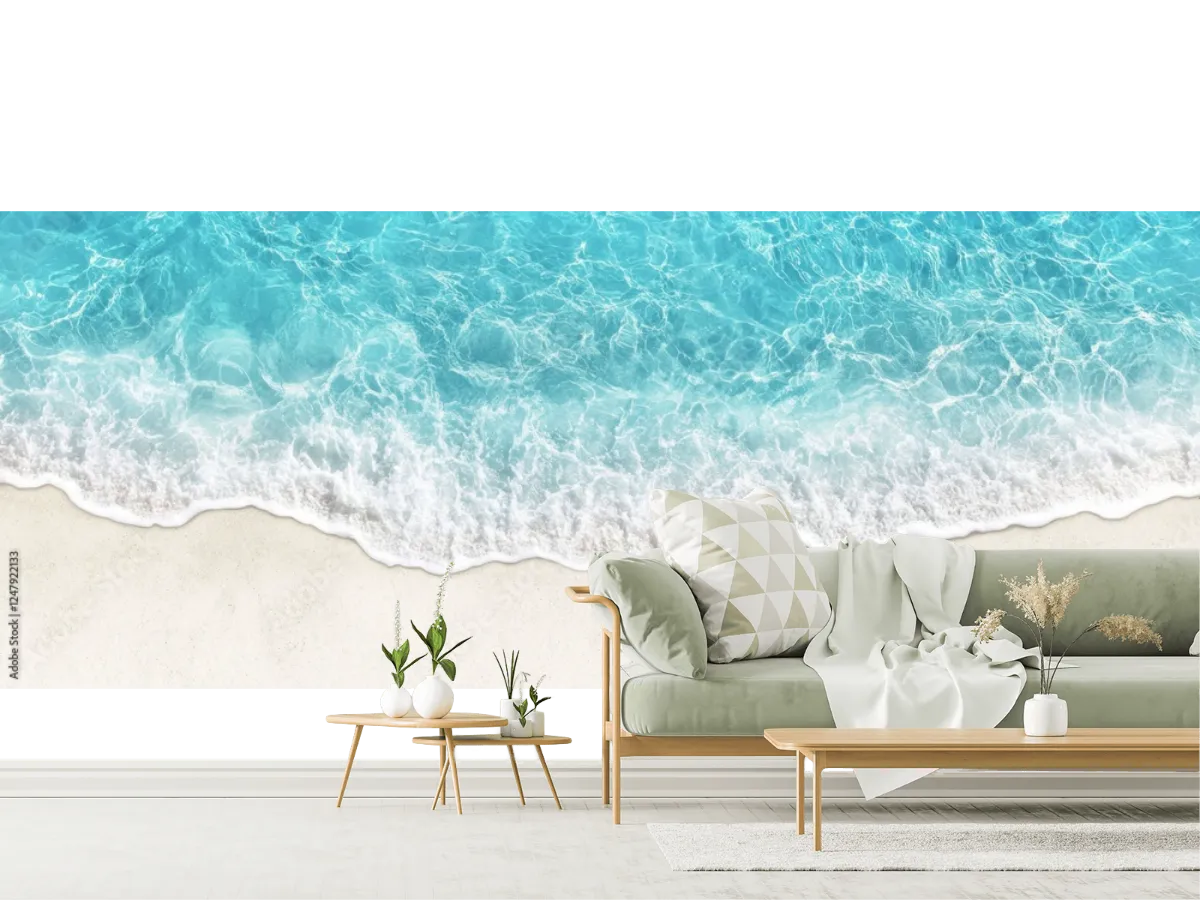 Mural Ola Serena para Decoración de Sala | Papel Tapiz Decorativo Premium