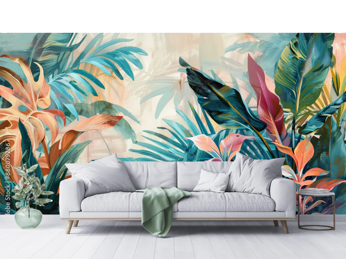 Mural Tropical Éxotico para Sala y Recámara – Fotomural Decorativo Varios Materiales