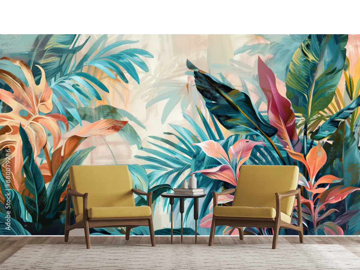 Mural Tropical Éxotico para Sala y Recámara – Fotomural Decorativo Varios Materiales