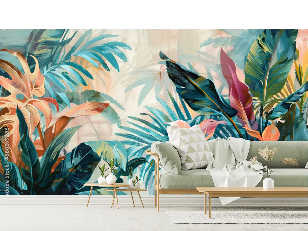 Mural Tropical Éxotico para Sala y Recámara – Fotomural Decorativo Varios Materiales