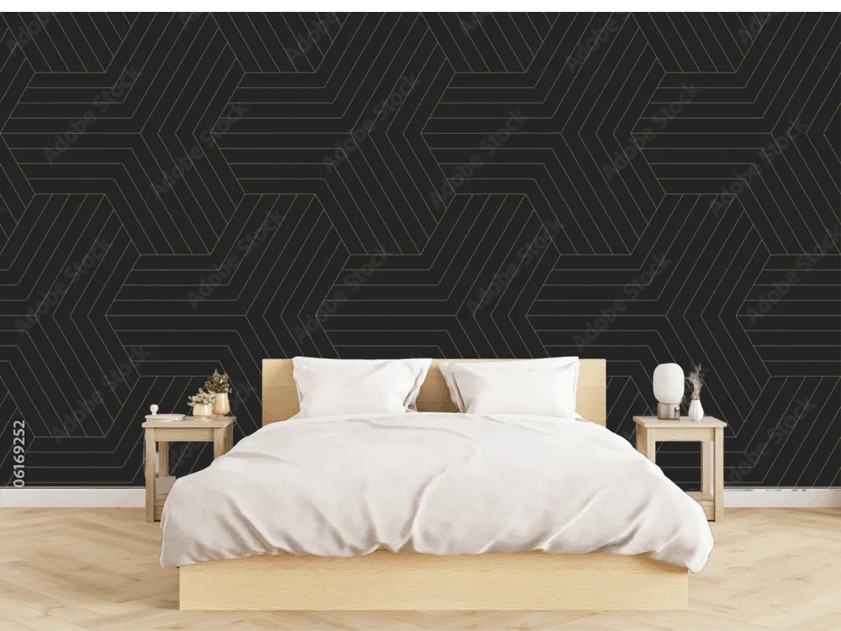 Mural Hexágonos Elegantes para Decoración de Sala – Vinil Arquitectónico o Papel Tapiz