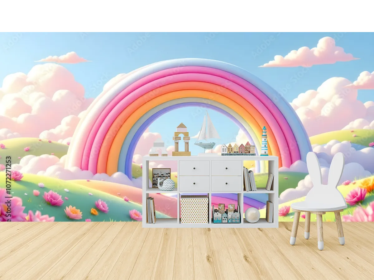 Mural Arcoíris de Ensueño para Decoración Infantil – Fotomural en Vinil o Papel Tapiz