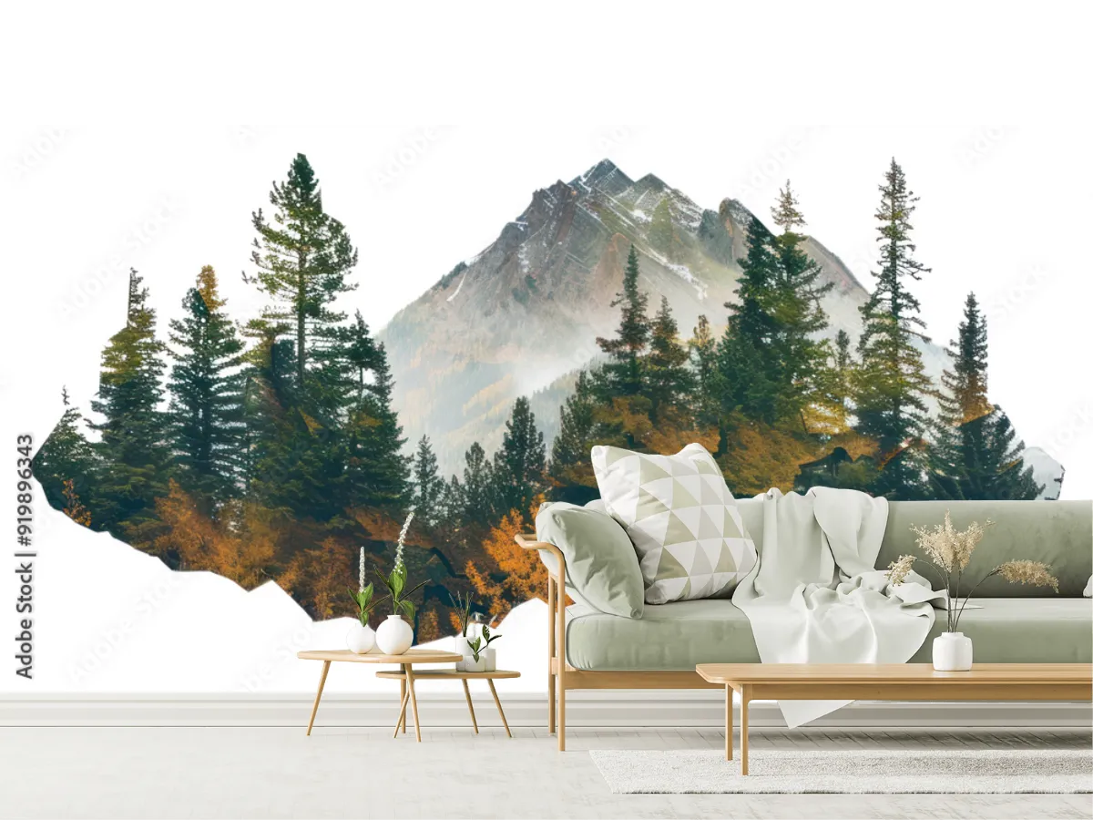 PNG Mountain forest landscape art
