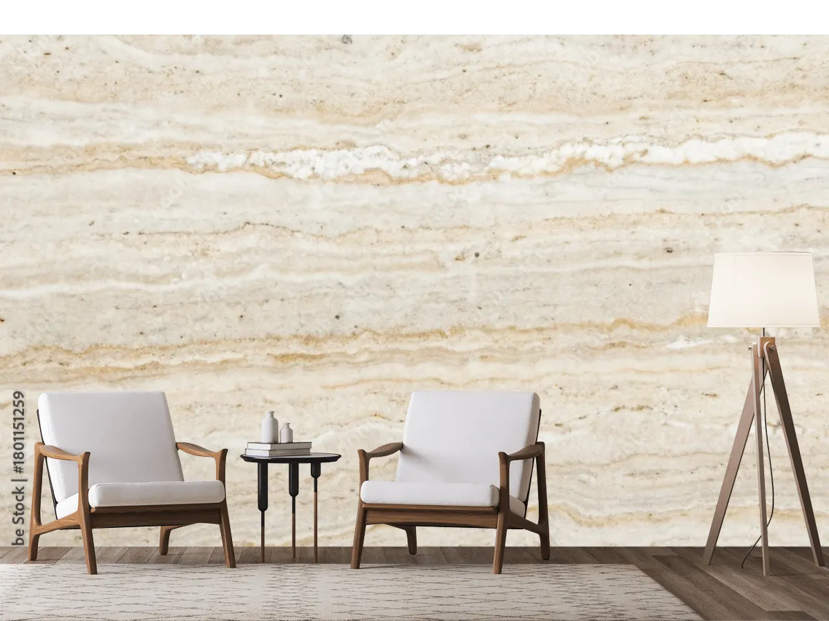 Mural Beige Travertino – Fotomural Texturizado tipo Mármol para decoración