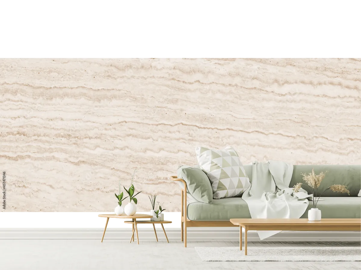 Mural Travertino Serenidad Beige para Pared | Elegancia Natural Decorativa
