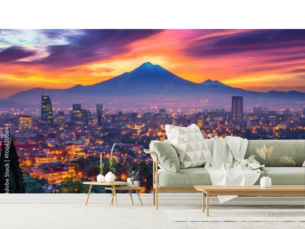 Mural Ciudad Eterna CDMX en Papel Tapiz Decorativo Premium