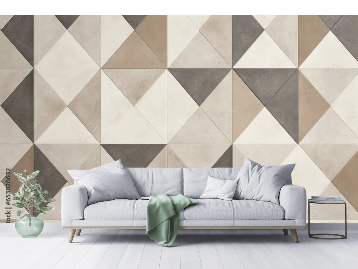 Modelo Mural Prisma Geométrico Elegante para pared, varios materiales