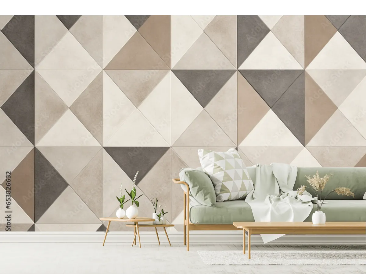 Modelo Mural Prisma Geométrico Elegante para pared, varios materiales