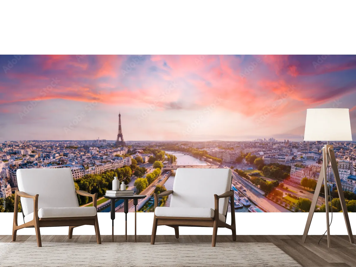 Mural París Al Atardecer para sala y recámara en vinil arquitectónico
