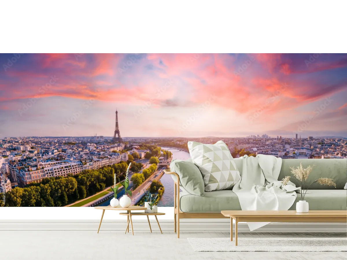 Mural París Al Atardecer para sala y recámara en vinil arquitectónico