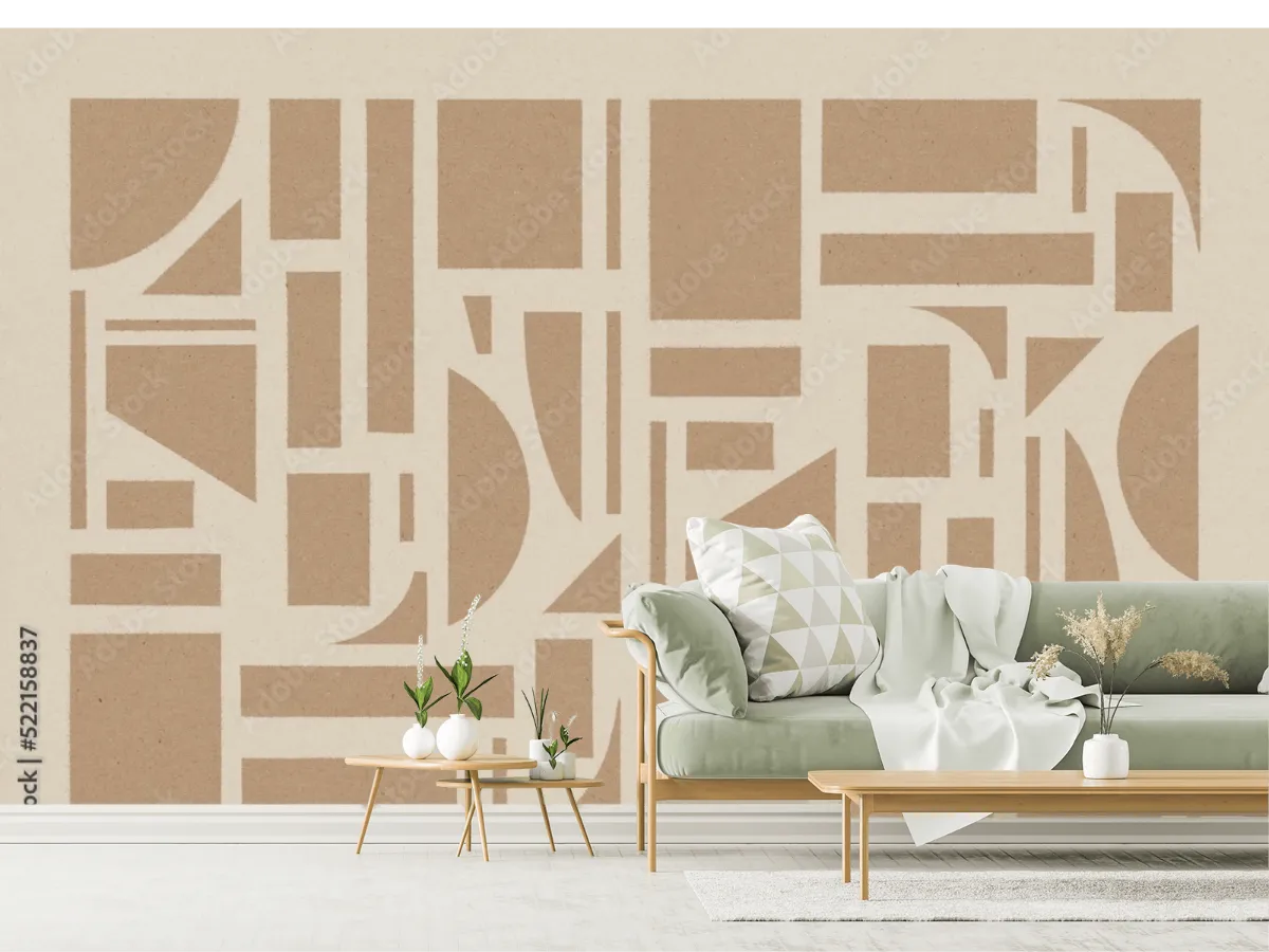 Mural Geométrico Modernista Arena | Fotomural Decorativo para Sala u Oficina