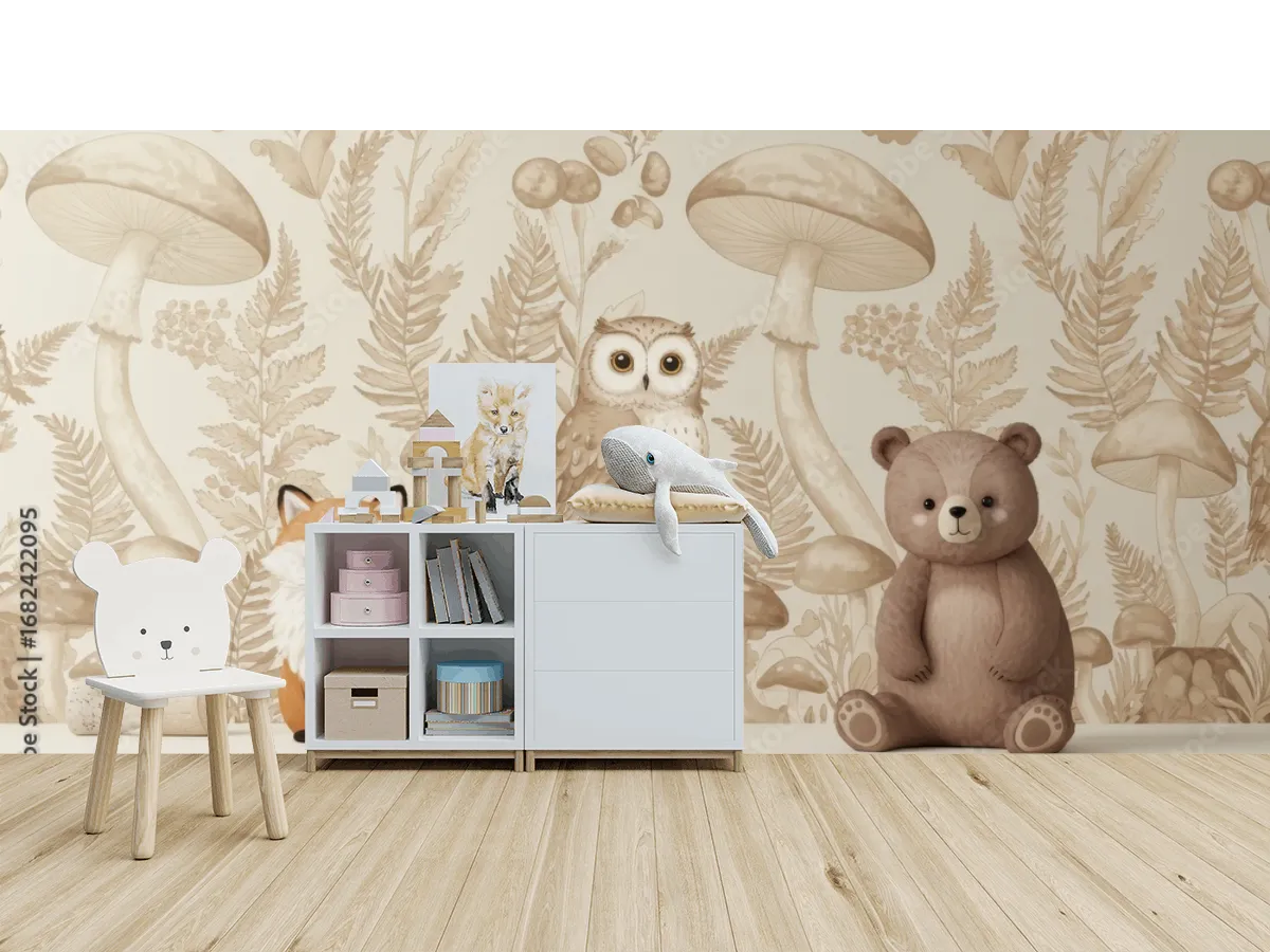 Mural Bosque Encantado Animales Vinil Arquitectónico Infantil
