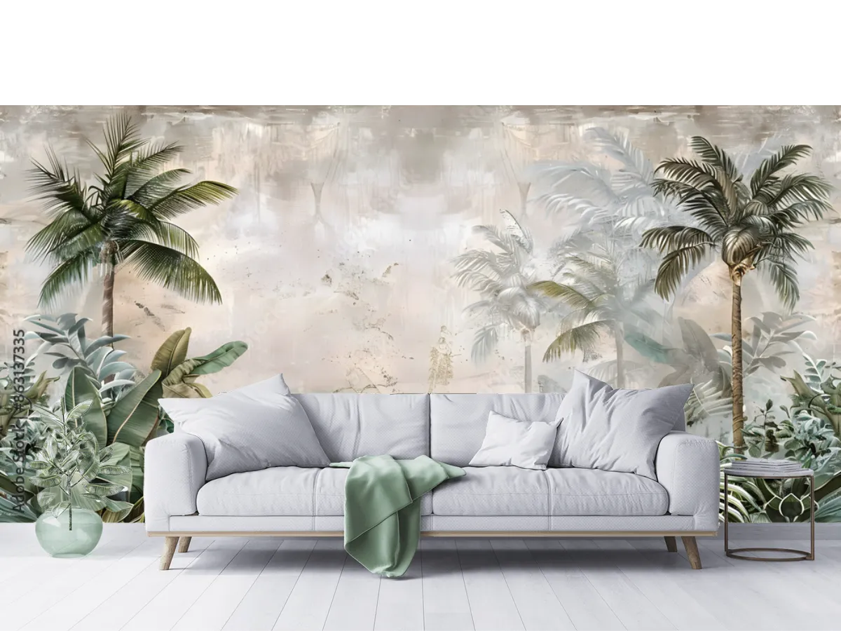 Mural Tropical Amanecer - Fotomural Personalizado Vinil o Papel Tapiz