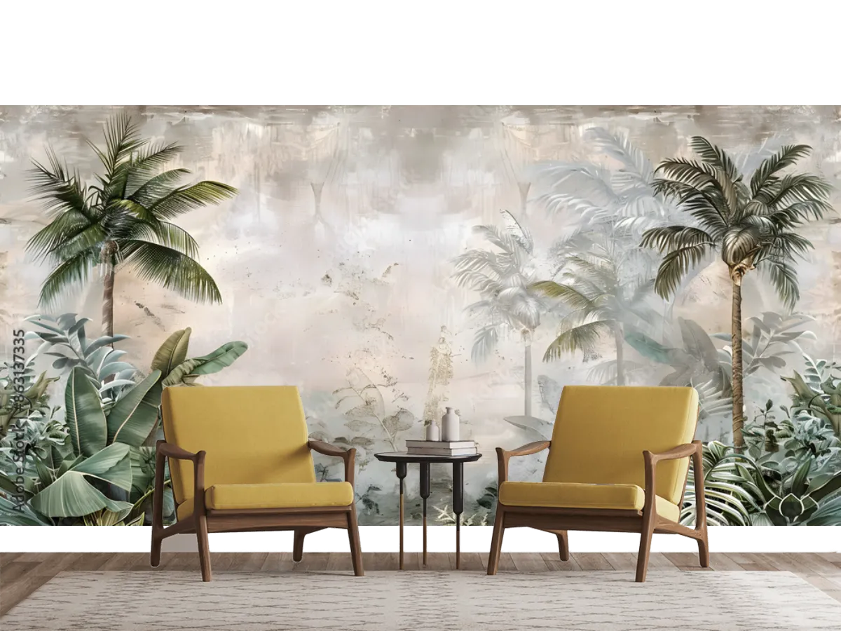 Mural Tropical Amanecer - Fotomural Personalizado Vinil o Papel Tapiz