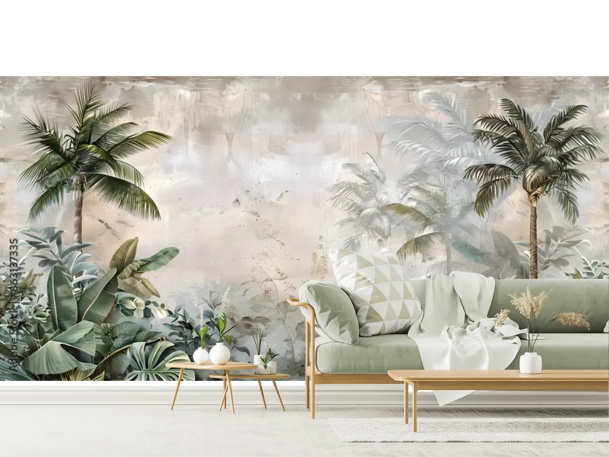 Mural Tropical Amanecer - Fotomural Personalizado Vinil o Papel Tapiz