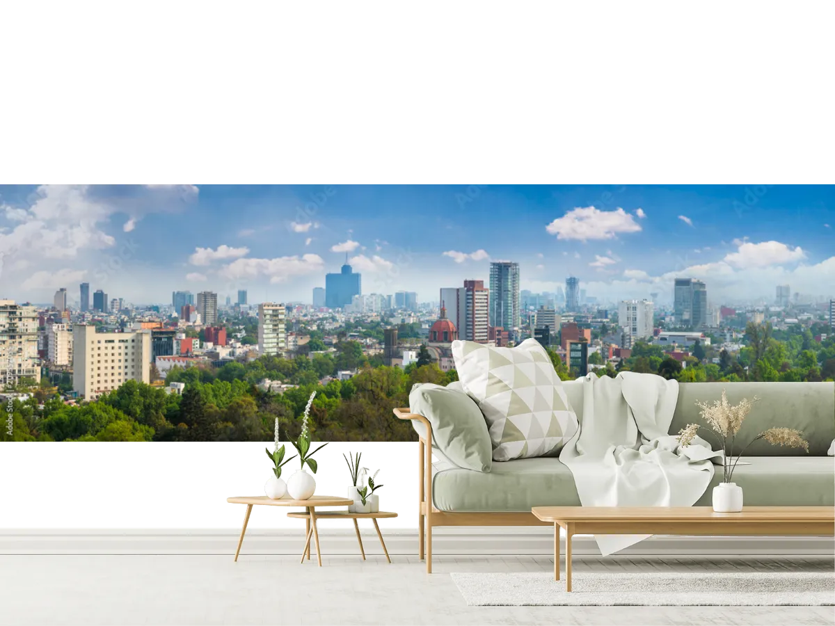 Mural Skyline Urbano CDMX para Sala y Oficina – Fotomural Personalizable