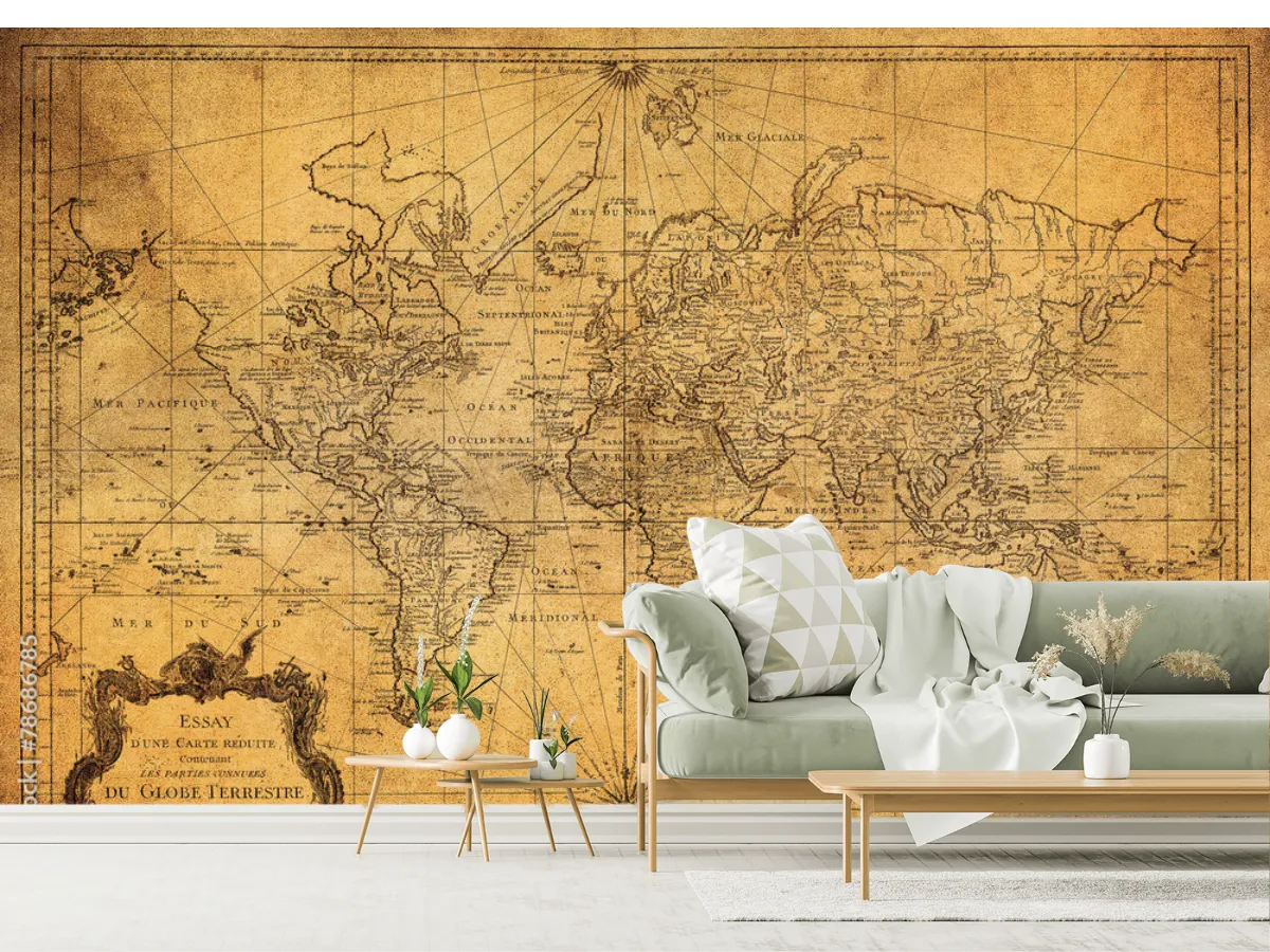 Mural Mundo Antiguo Vintage – Fotomural Decorativo Pared, Papel Tapiz o Vinil