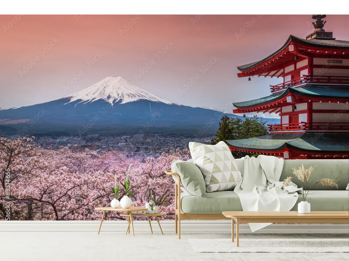 Mural Sakura Fuji Esencia Japonesa en Vinil o Tapiz