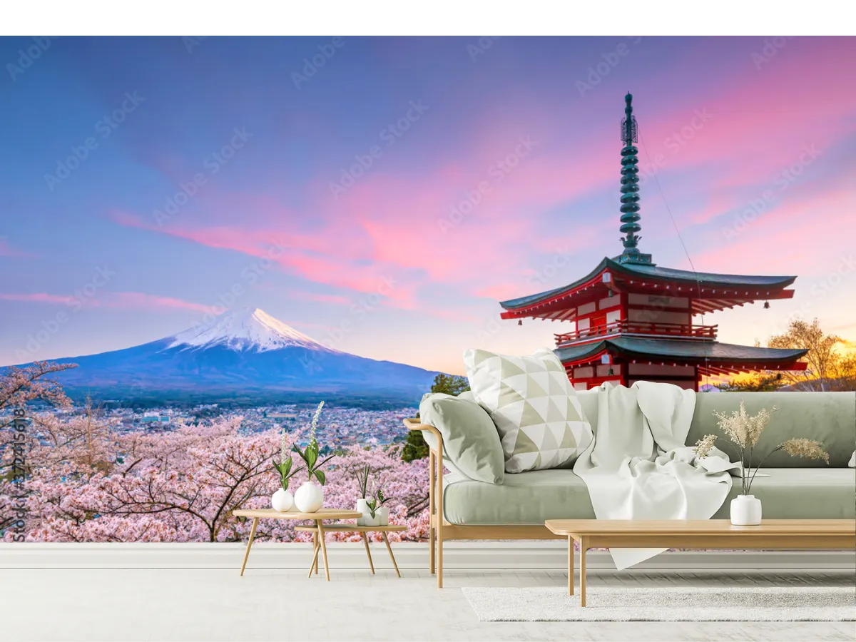 Mural Sakura Fuji Japón | Fotomural Decorativo Vinil Arquitectónico