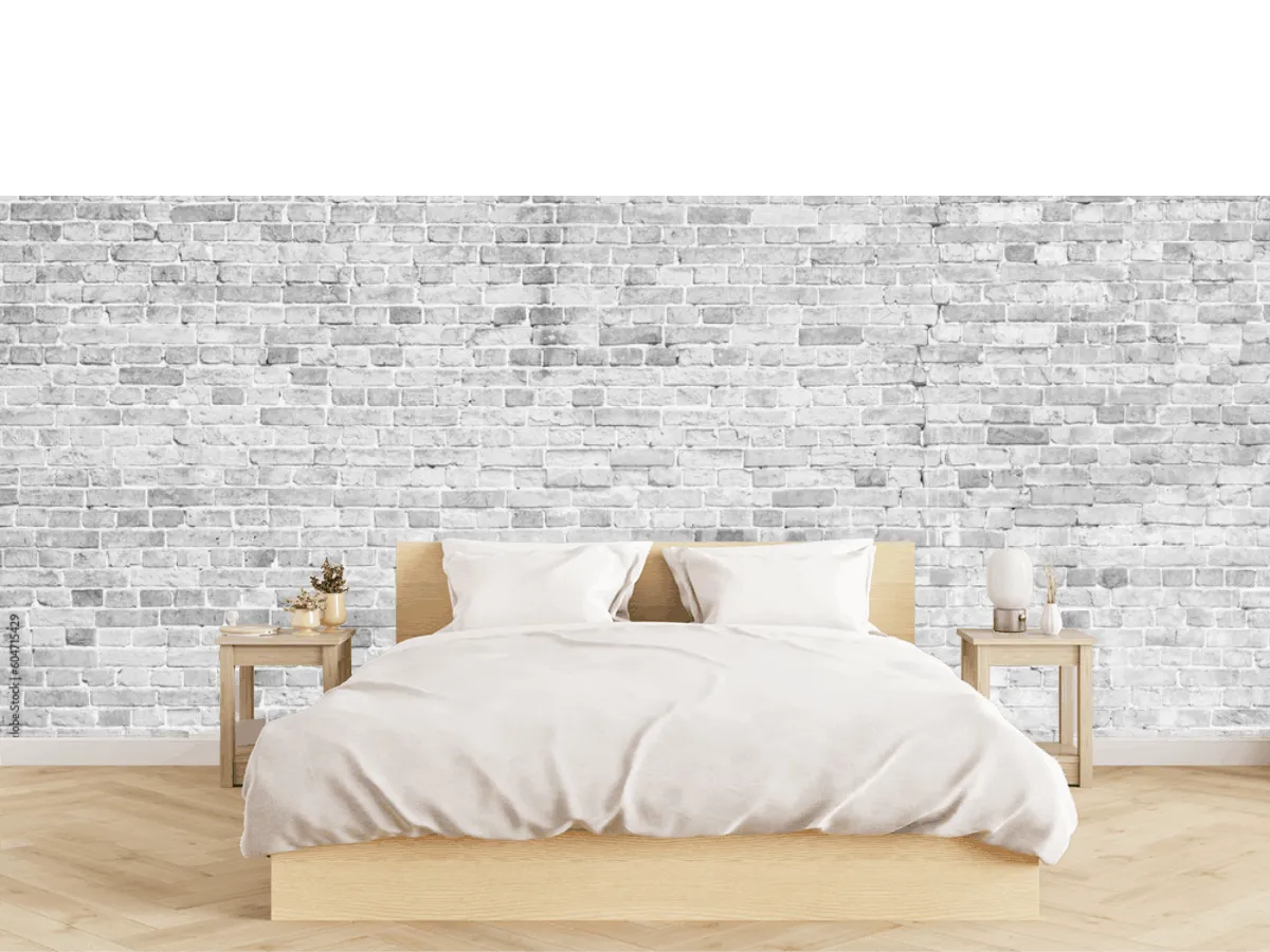 Mural Ladrillo Blanco Minimalista para Decoración Moderna | Vinil Arquitectónico y Tapiz
