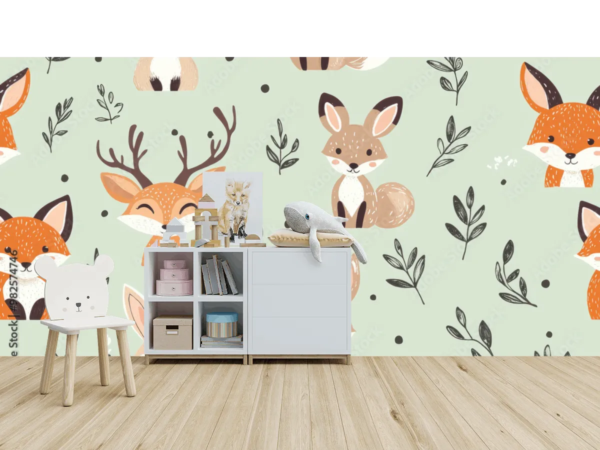 Fotomural Infantil Bosque Encantado Animales, Personalizado a Medida