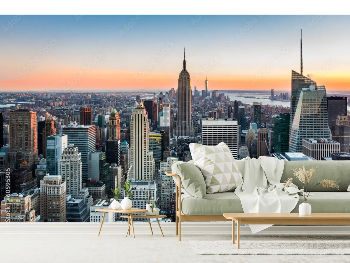 Mural Skyline Metropolitano New York en Vinil Arquitectónico o Tapiz