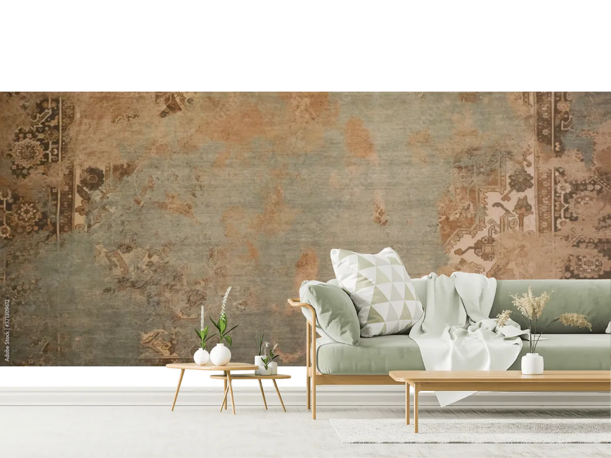 Mural Nostalgia Oriental Desgastado para Sala | Fotomural Decorativo Personalizable