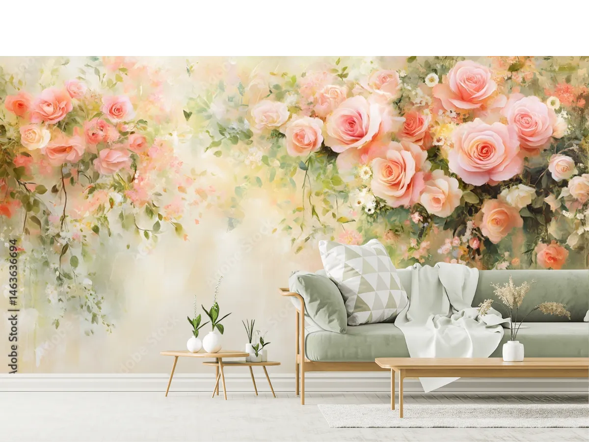 Mural Rosas Eternas en Vinil Arquitectónico Fotomural Decorativo