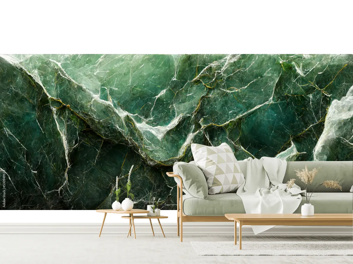 Mural Esmeralda Oculta para Pared | Fotomural Decorativo Moderno