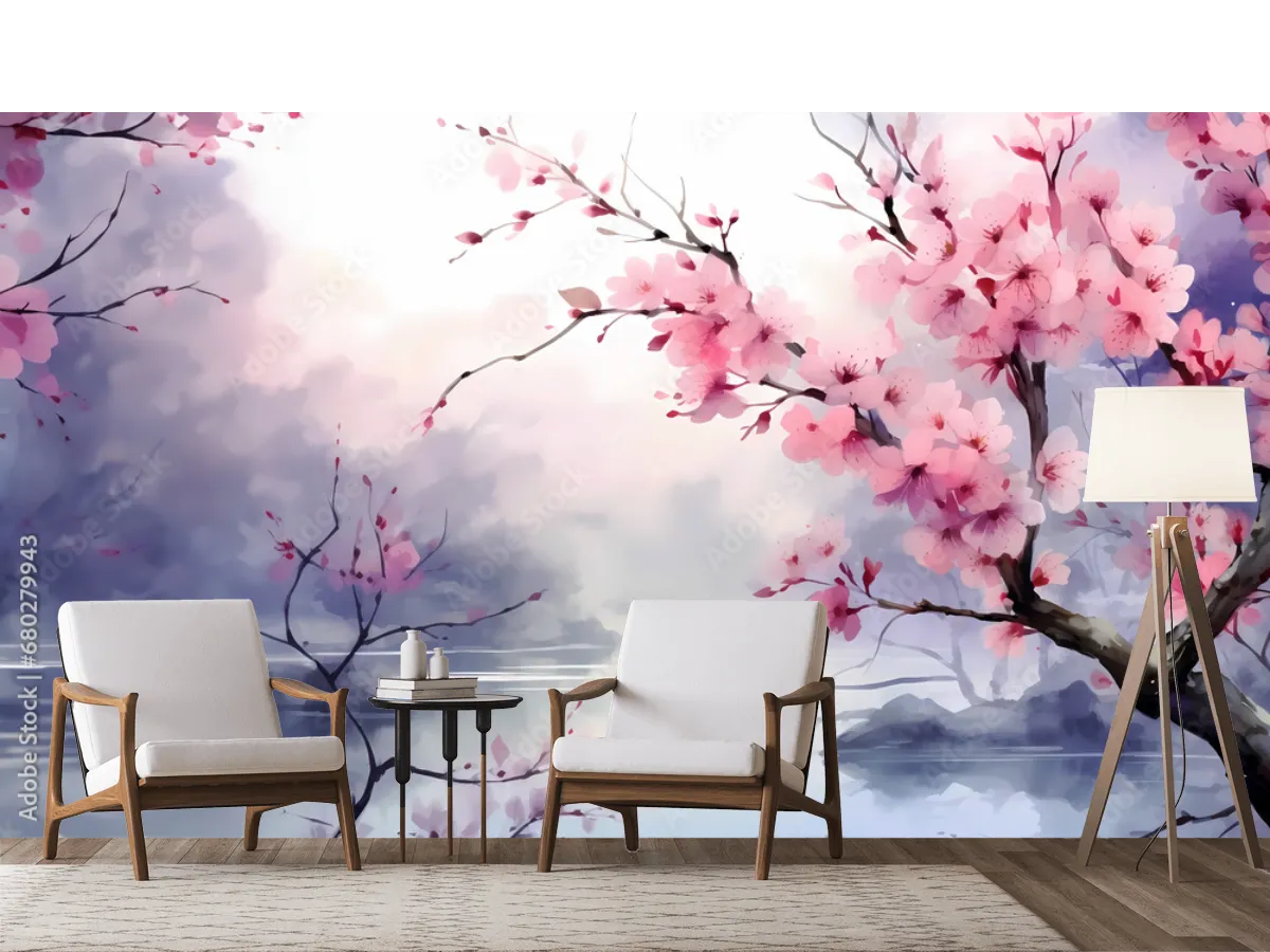Fotomural modelo Sakura Tranquila | Vinil, Tapiz Liso y Texturizado