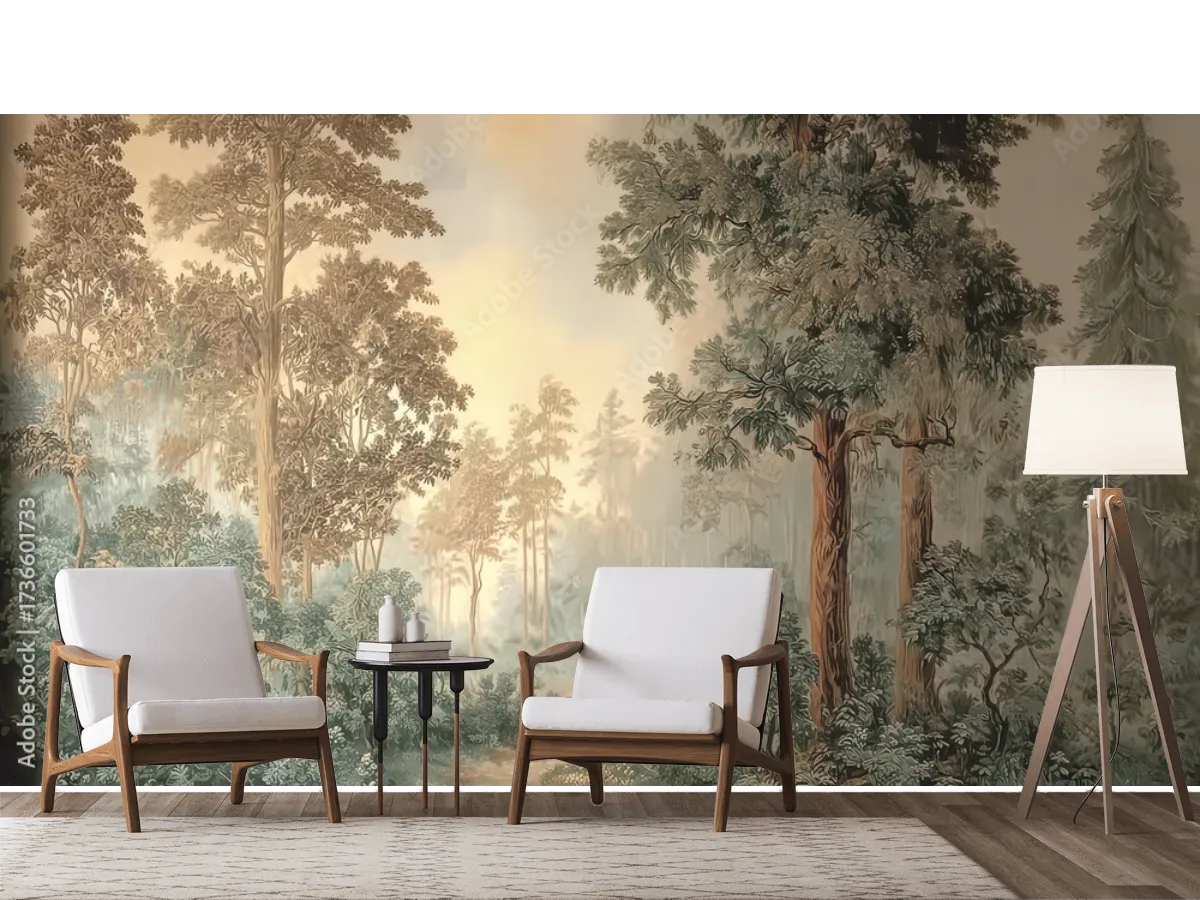 Mural Bosque Difuso para Sala y Recámara – Fotomural Decorativo