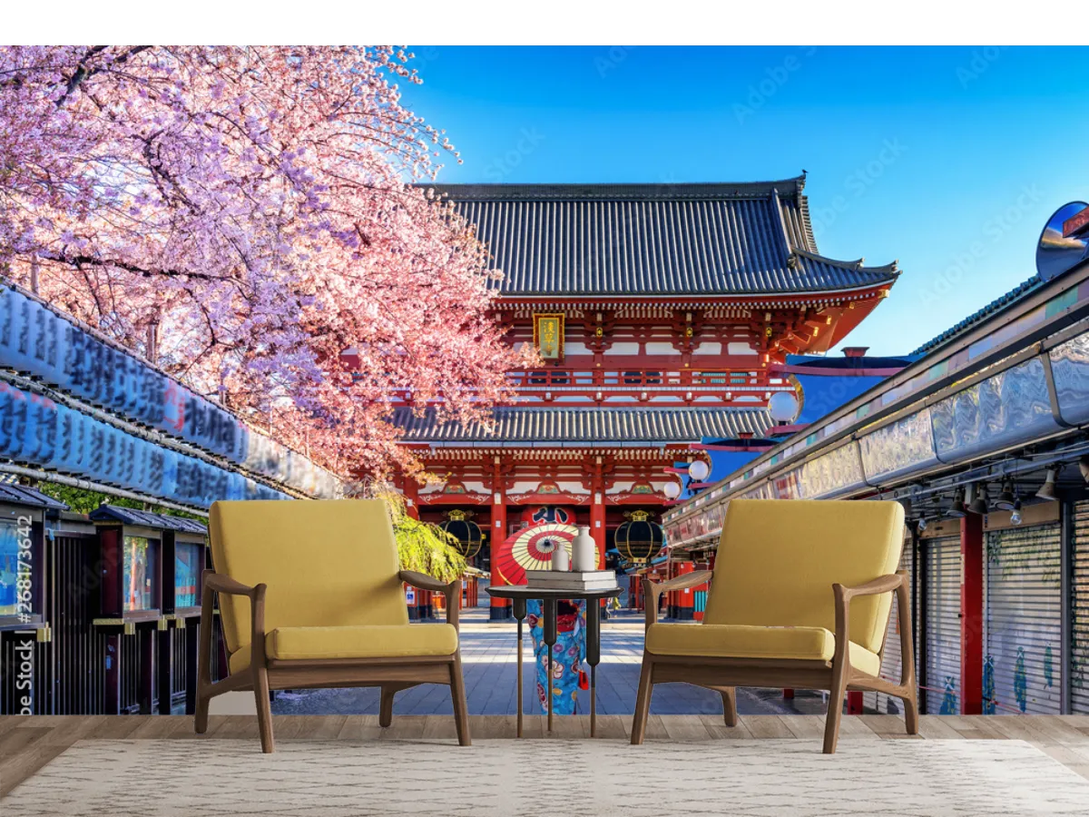 Mural Sakura Sensación Japonesa para Sala - Vinil, Tapiz y Más