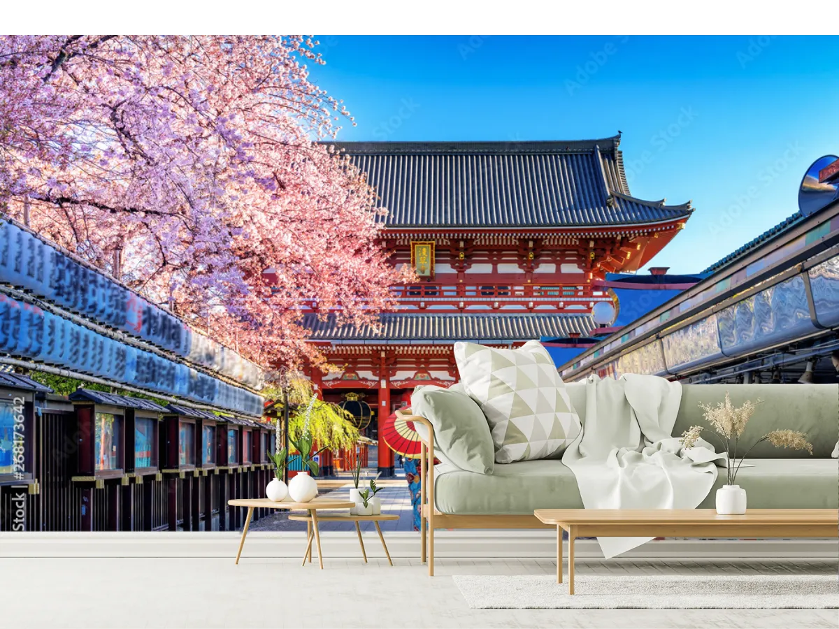 Mural Sakura Sensación Japonesa para Sala - Vinil, Tapiz y Más