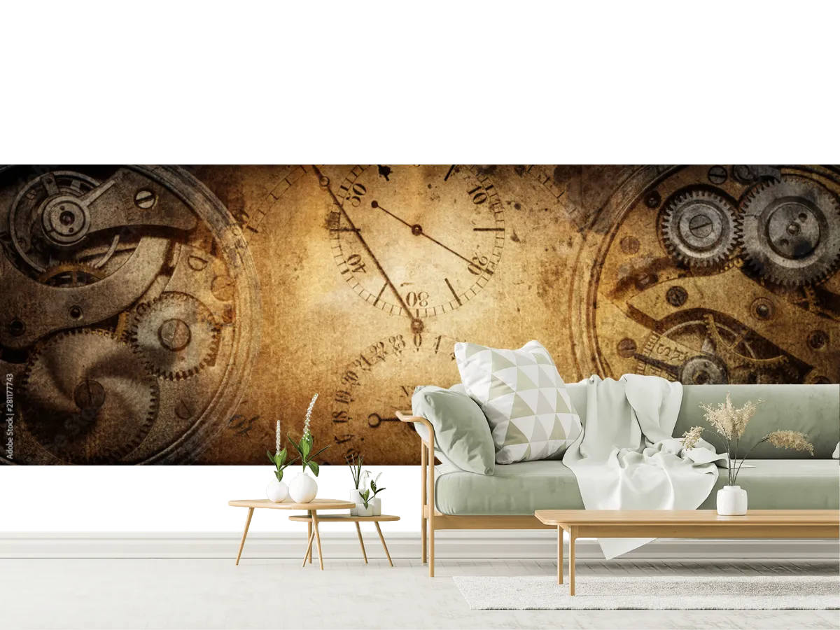 Mural Engranajes del Tiempo para pared – Fotomural decorativo en vinil o papel tapiz