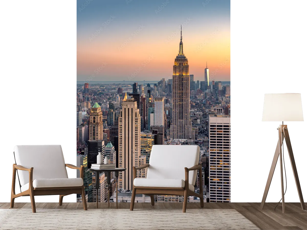 Mural Skyline Atardecer Neoyorquino Fotomural Personalizable