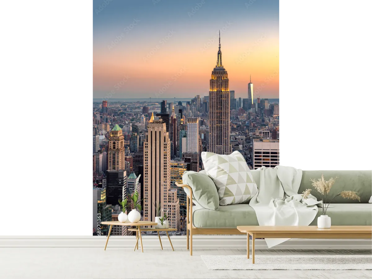 Mural Skyline Atardecer Neoyorquino Fotomural Personalizable