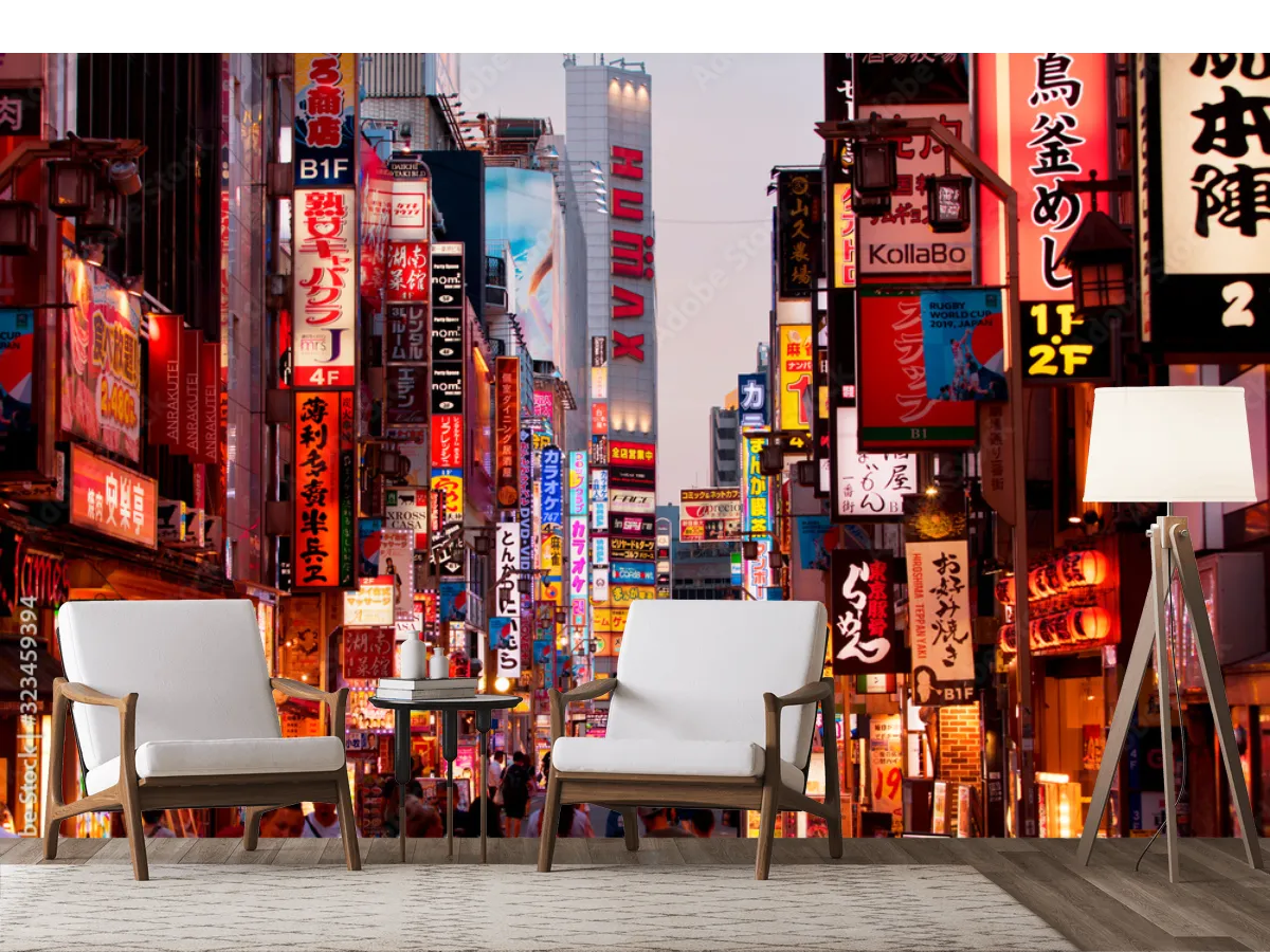 Fotomural Modelo Neon Tokyo – Ambientes Modernos | Vinil Arquitectónico y Papel Tapiz