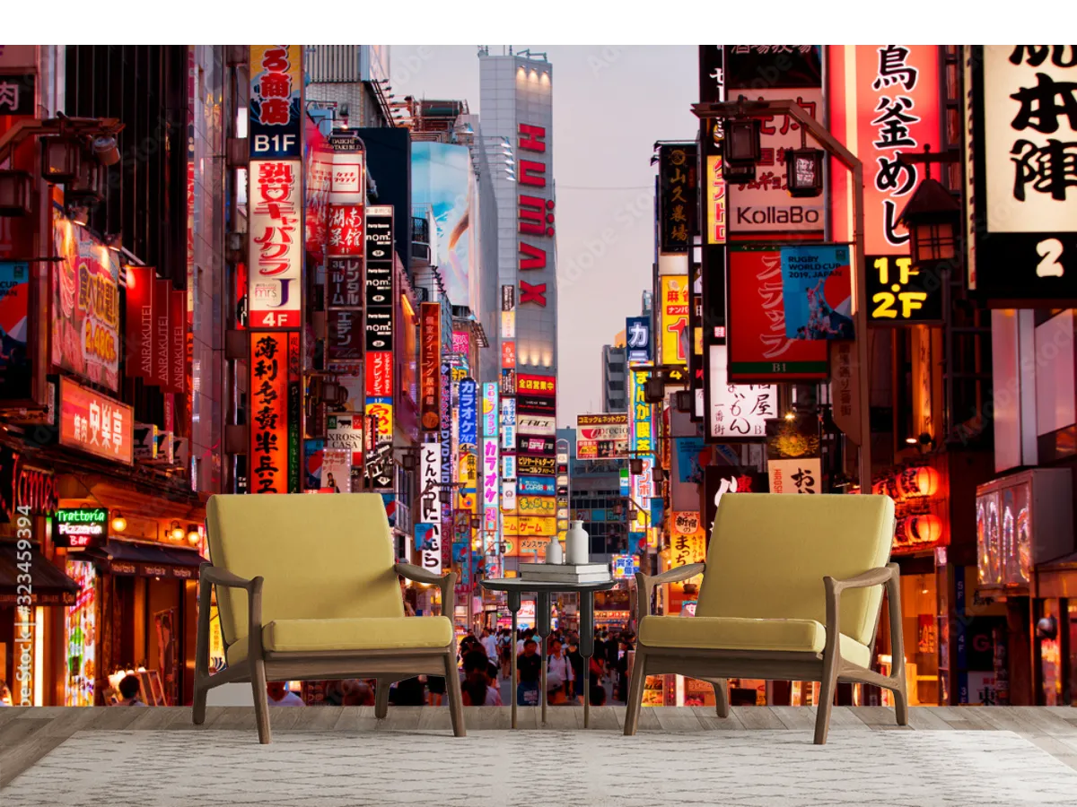 Fotomural Modelo Neon Tokyo – Ambientes Modernos | Vinil Arquitectónico y Papel Tapiz