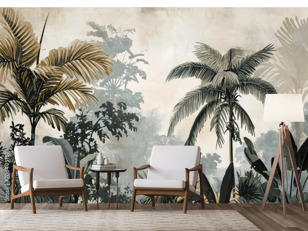 Mural Oasis Tropical | Fotomural decorativo para sala o comedor