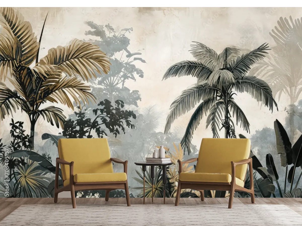 Mural Oasis Tropical | Fotomural decorativo para sala o comedor