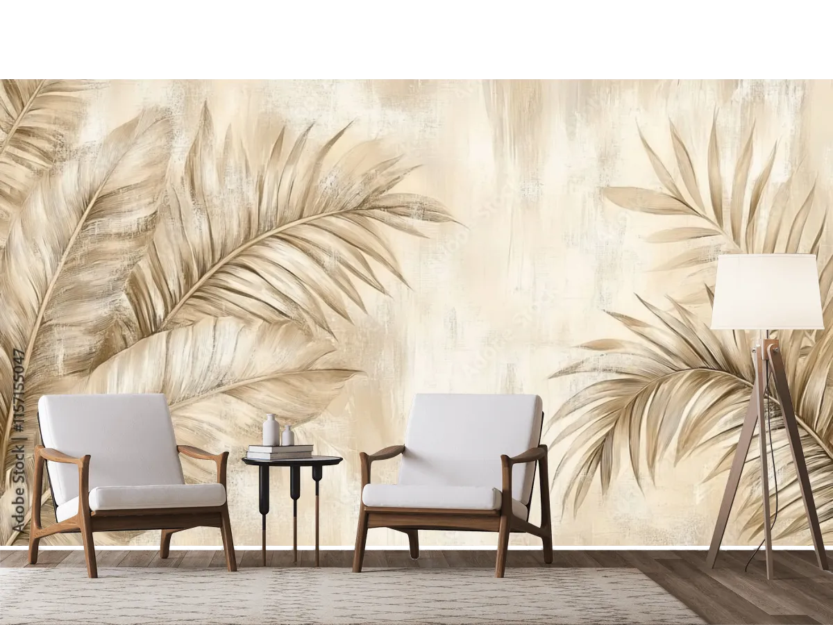 Mural Hoja Ébano Dorado - Fotomural Decorativo en Vinil, Tapiz y Contract