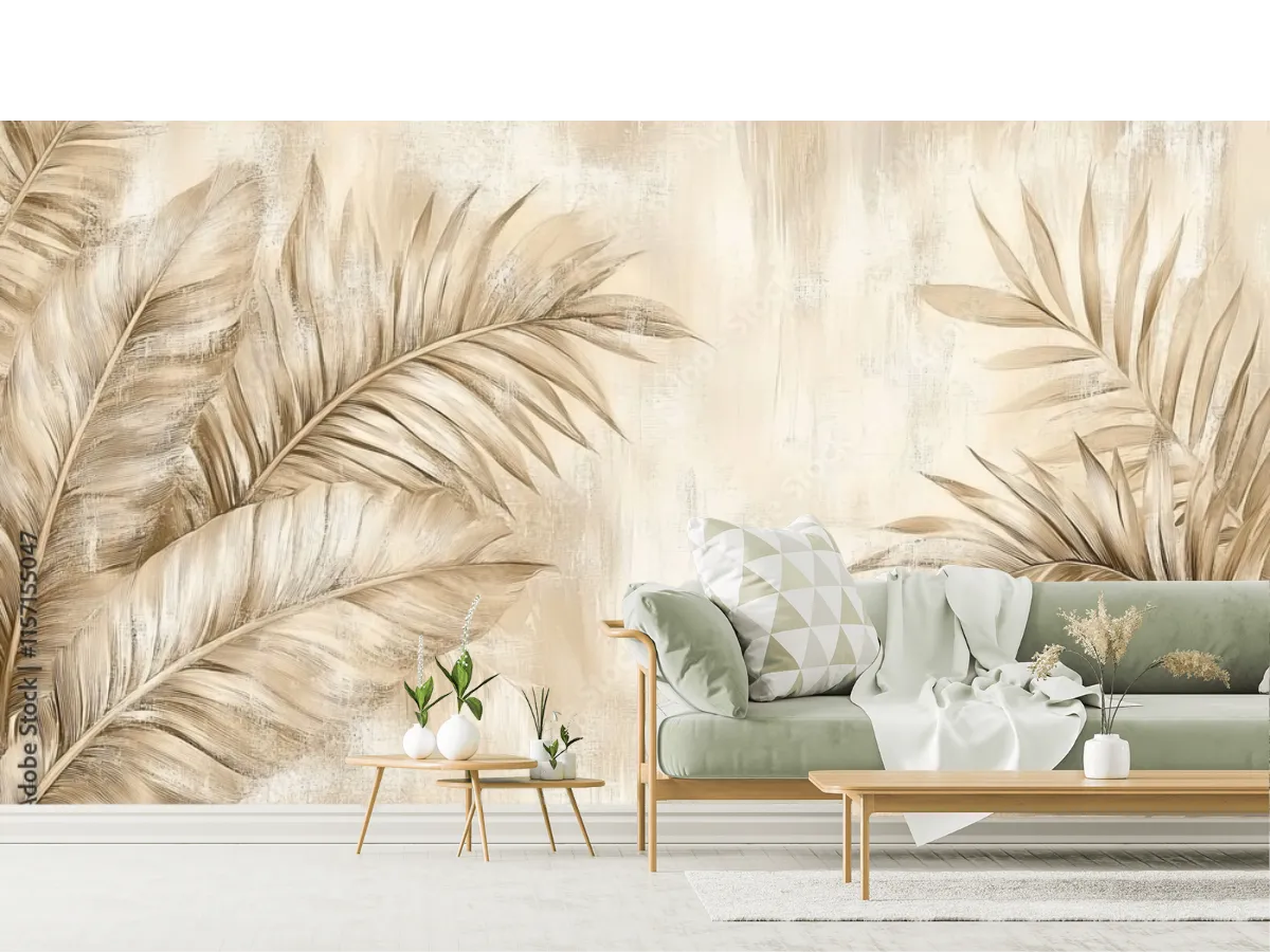 Mural Hoja Ébano Dorado - Fotomural Decorativo en Vinil, Tapiz y Contract