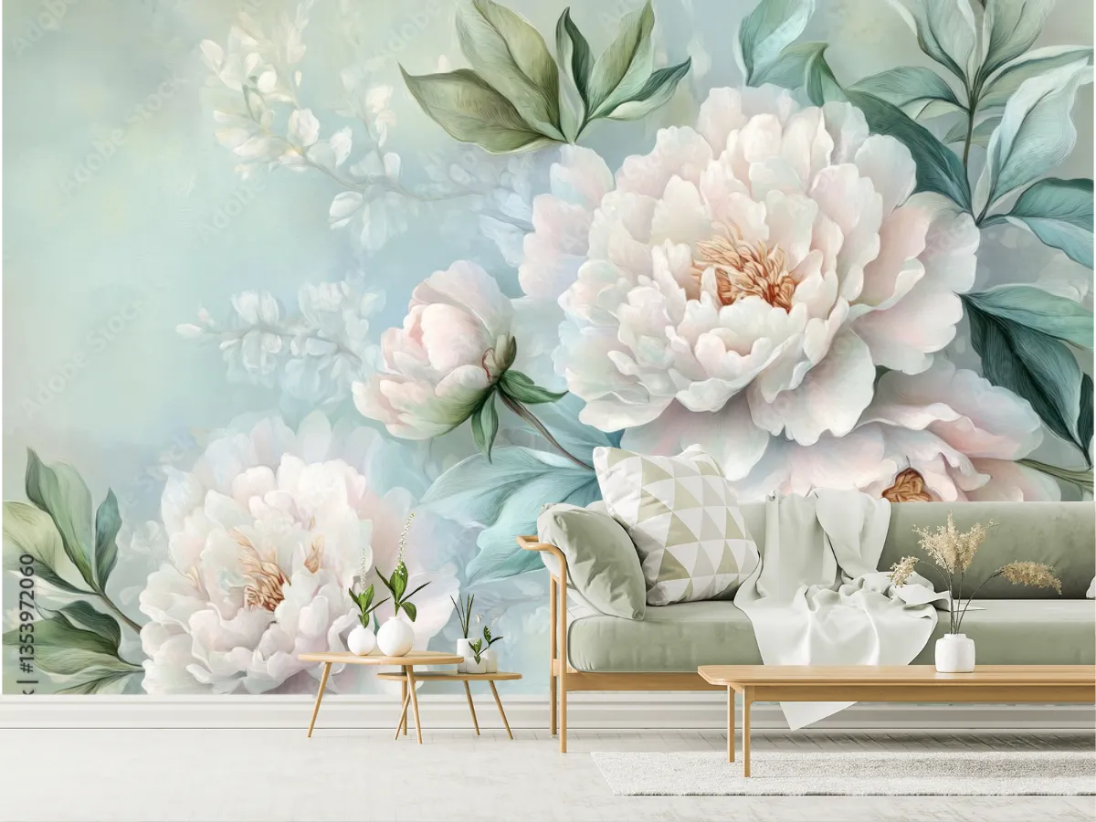 Mural Flores Delicadas Magnolia – Vinil Decorativo y Papel Tapiz Premium